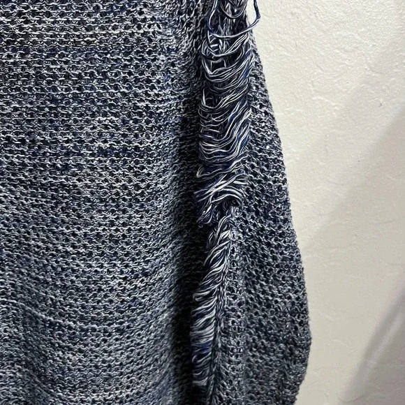 IRO Yana Distressed Open Knit Sweater Medium Blue Pullover Cotton - Picture 6 of 8
